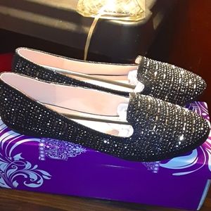 💗NIB Forever21 Womens Black Rhinestone Flats8.5💗